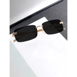 SPADEACES Unisex Kids Black Lens & Gold-Toned Square Sunglasses with-picture-34