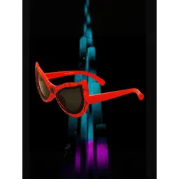 SPADEACES Unisex Kids Black Lens & Red Rectangle Sunglasses with-picture-56