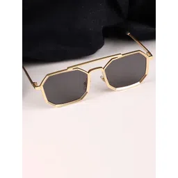 SPADEACES Unisex Octagon Sunglasses with UV Protected Lens GOLD BLACK HEXAGUN -357-picture-26