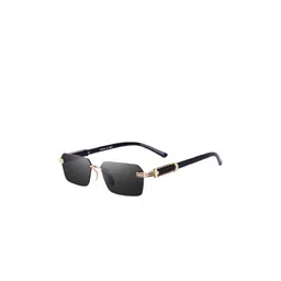 SPADEACES Unisex Rimless UV Protected Rectangle Sunglasses CLASSIC KARAN GOLD BLACK -14-picture-22