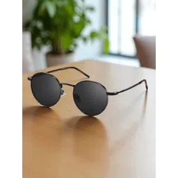 SPADEACES Unisex Round Sunglasses with UV Protected Lens FULL BLACK PENTO-5-picture-20