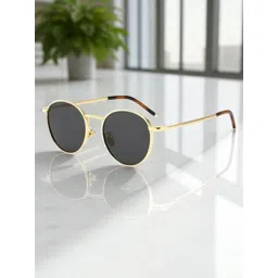 SPADEACES Unisex Round Sunglasses with UV Protected Lens GOLD BLACK PENTO-2-picture-24