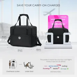 spaher Travel Bag 40 x 30 x 20 Wizzair Vueling Folding Hand Luggage Cabin Waterproof Sports Bag Man Bags Maternity Hospital Bag Luggage Weekend Women 25L, B494- Black+grey-upgraded Model-2pcs image 1