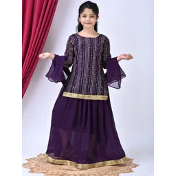 SPAMitude Girls Embellished Georgette Ethnic Clothing Set-picture-27