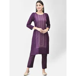 Span Ethnic Motifs Printed Straight Kurta With Trouser-picture-22