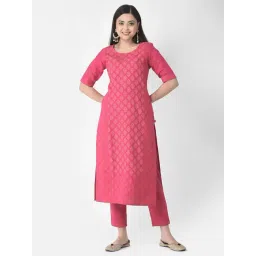 Span Pink Printed A Line Kurta-picture-12