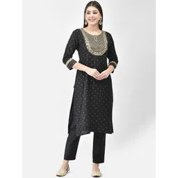 Span Printed Straight Kurta With Trousers-picture-26