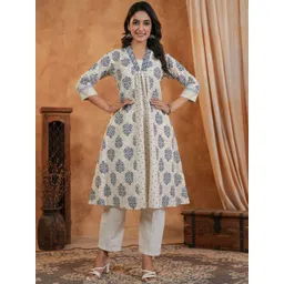 Span Women Ethnic Motifs Empire Pure Cotton Kurta with Trousers-picture-28