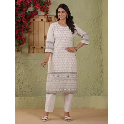 Span Women Ethnic Motifs Printed Daily Cotton Straight Kurta-picture-17