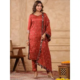 Span Women Printed Regular Kurta with Trousers & With Dupatta-picture-30