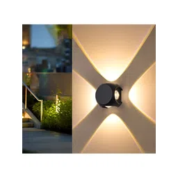 SPARK WORLD Black & Yellow Aluminium Square Shaped Outdoor Lamps-picture-24