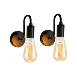 SPARK WORLD Black Metal Abstract Shaped Shaped Wall Lamp-picture-52