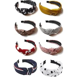 SparkLdy Printed Cotton Fabric Knot Bow Hairband/Headband For Women and Girls, Pack 5pcs - Multicolor, Design May Vary-picture-20