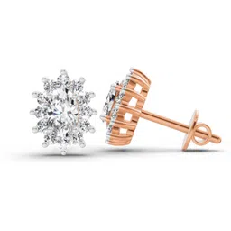 Sparkles Certified Lab Grown Diamond & BIS Hallmark Rose Gold 14kt Stud Earring-image-11