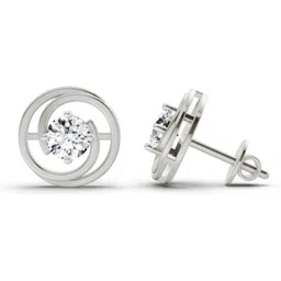 Sparkles Certified Lab Grown Diamond & BIS Hallmark White Gold 14kt Stud Earring-image-13