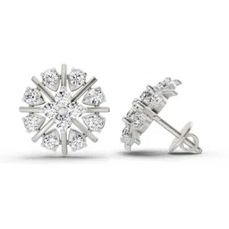 Sparkles Certified Lab Grown Diamond & BIS Hallmark White Gold 14kt Stud Earring-image-34