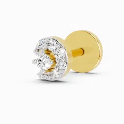 Sparkles Lab Grown Diamond Nosepin For Women & Girls 14kt Yellow Gold Stud-picture-10