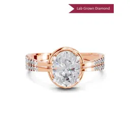 Sparkles 14k (585) Rose Gold Lab Grown Diamond 1.39 CT Celeste Oval Promise Ring-picture-15