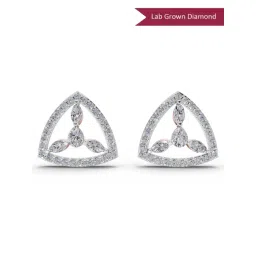 Sparkles 14k (585) Rose Gold Lab Grown Diamond 1.42 CT Eterna Trinity Diamond Earrings-picture-25