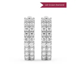 Sparkles 14k (585) White Gold Lab Grown Diamond 1.16 CT Round Luxe Brilliance Hoops Earrings-picture-43