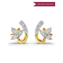 Sparkles 14k (585) Yellow Gold Lab Grown Diamond 0.55 CT Lotus Diamond Earrings-picture-17