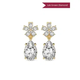 Sparkles 14k (585) Yellow Gold Lab Grown Diamond 2 CT Pear Shape Dewdrops Earrings-picture-36