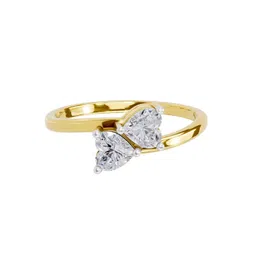 Sparkles 14KT Gold 0.70 Ct Lab Grown Heart Shape Toi Et Moi Diamond Ring - 1.70 g-picture-14
