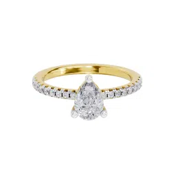 Sparkles 14KT Gold 0.97 Ct Lab Grown Pear Shape Diamond Ring - 2.38 g-picture-36
