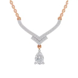 Sparkles 14KT Gold 0.99 Ct Lab Grown Shape Halo Diamond Necklace- 2.97g-picture-23