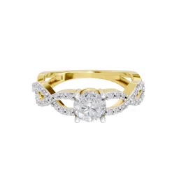 Sparkles 14KT Gold 1 Ct Lab Grown IGI Certified Round Shape Infinity Diamond Ring- 2.72 g-picture-13