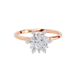 Sparkles 14KT Gold 1.08 Ct Lab Grown Round Shape Blossom Diamond Ring - 2.29 g-picture-16