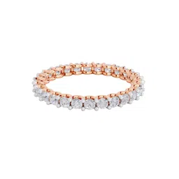 Sparkles 14KT Gold 1.09 Ct Lab Grown Round Shape Eternity Diamond Ring - 2.04 g-picture-19