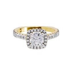 Sparkles 14KT Gold 1.17 Ct Lab Grown Round Shape Halo Diamond Ring - 3.48 g-picture-40