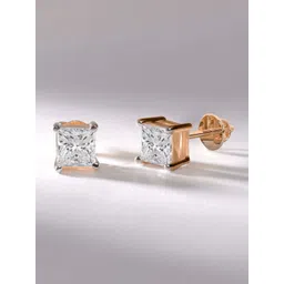 Sparkles 14Kt Gold Princess Solitaire Earrings With 0.75 Carat Lab Grown Diamond- 1.39 g-picture-11