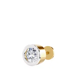 Sparkles Diamond 0.50 Carat Round Shape Bezel Soilitaire Diamond Nose Pin 14K Yellow Gold-picture-40