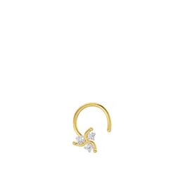 Sparkles Lab Grown Diamond 0.03 Carat Floral Diamond Nose Pin 14K Yellow Gold-picture-41