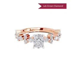 Sparkles Lab Grown Diamond 14k (585) Rose Gold Ring for Women-picture-21
