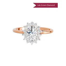 Sparkles Rose Gold Lab Grown 15 Diamond 14KT 0.97ct Oval Ring For Women-picture-19