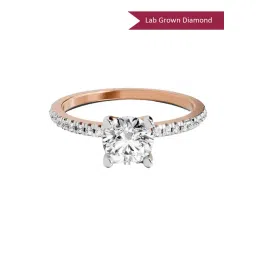 Sparkles Rose Gold Lab Grown 21 Diamond 14KT 0.82ct Round Ring For Women-picture-20