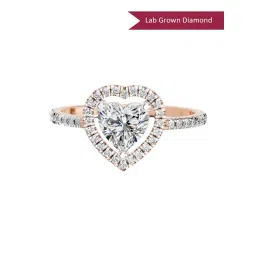 Sparkles Rose Gold Lab Grown 43 Diamond 14KT 0.97ct Heart Ring For Women-picture-32
