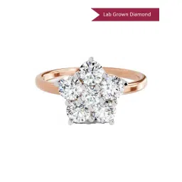 Sparkles Rose Gold Lab Grown 6 Diamond 14KT 1.13ct Floral Ring For Women-picture-40