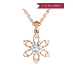 Sparkles Rose Gold Lab Grown Diamond 14KT 1.01ct Jasmin Pendant For Women-picture-30