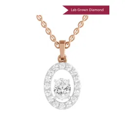 Sparkles Rose Gold Lab Grown Diamond 14KT 1.41ct Oval Pendant For Women-picture-24