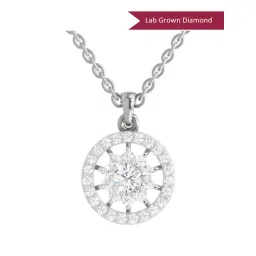 Sparkles White Gold Lab Grown Diamond 14KT 0.91ct Wheel Pendant For Women-picture-14