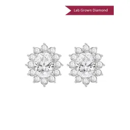 Sparkles White Gold Lab Grown Diamond 14KT 1.24ct Marigold Stud Earring For Women-picture-42