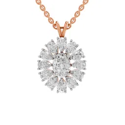 Sparkles Women 14KT Gold 3.04 Ct Lab Grown Shape Floral Cluster Diamond Pendant 3.06 g-picture-33