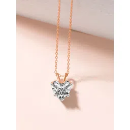 Sparkles Women 14Kt Gold Emerald Solitaire Pendant With 1 Carat Lab Grown Diamond - 0.9 g-picture-29