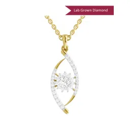 Sparkles Yellow Gold Lab Grown Diamond 14KT 0.75ct Eye Pendant For Women-picture-35
