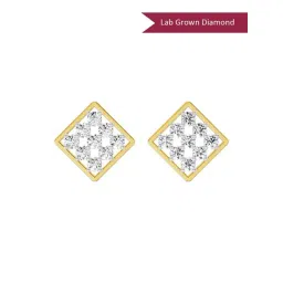 Sparkles Yellow Gold Lab Grown Diamond 14KT 1.06ct 9 Stone Mat Earring For Women-picture-44