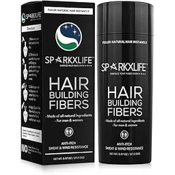 Sparkxlife Hair Fiber Black – Keratin Thick Fiber & Hair Building Fibre for Men & Women – Instant Concealer & Filler powder for Thinning Hairline & Bald Spots (27.5g) (Black)-picture-21